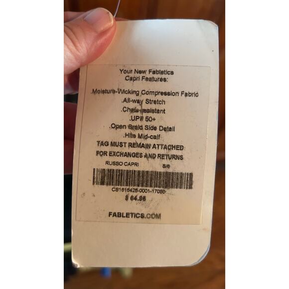 Fabletics brand new black cropped compression quick dry leggings size small - Picture 5 of 5